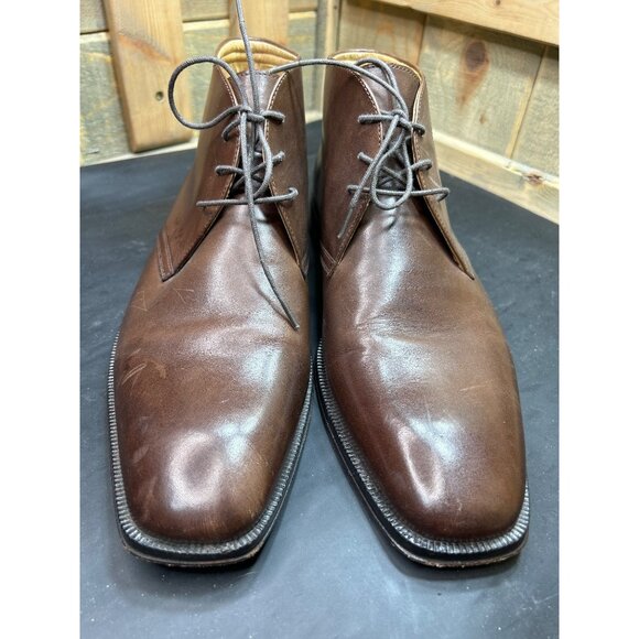 Johnston & Murphy Mens Brown Leather Chukka Boots 10.5 Dress Shoes main image 12